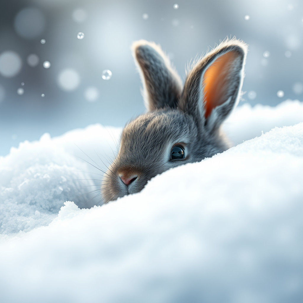 Snowy Bunny in Winter Wonderland
