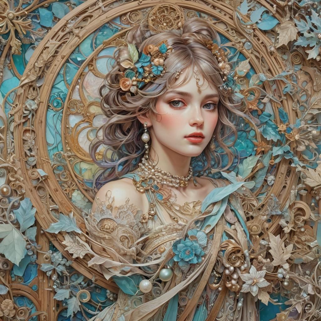 Christmas Pastel Wonderland in Mixed Media Collage