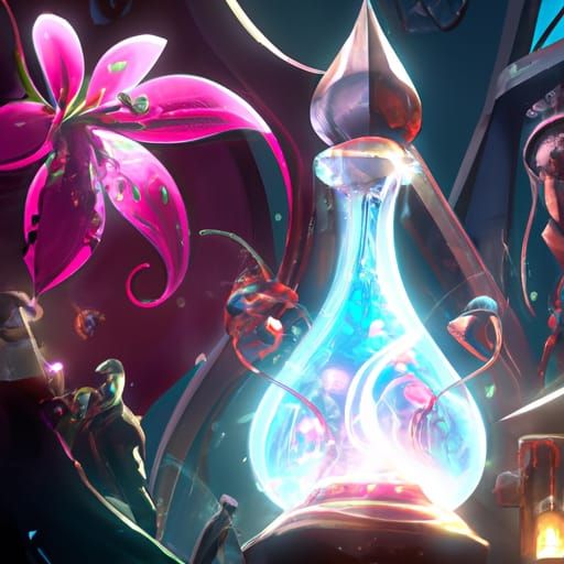 Dark Fantasy Art in Purple and Yellow