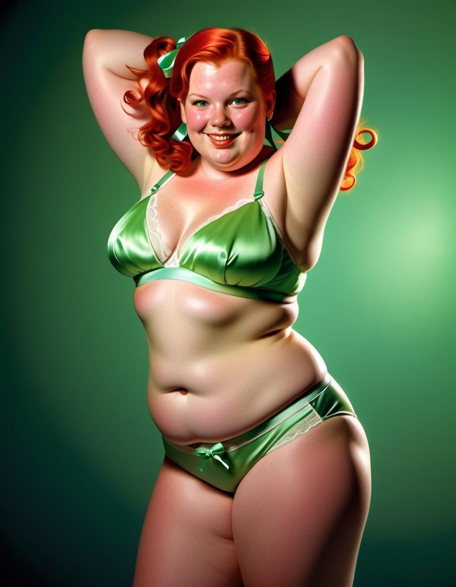 Woman with Red Hair in Chiaroscuro Lighting