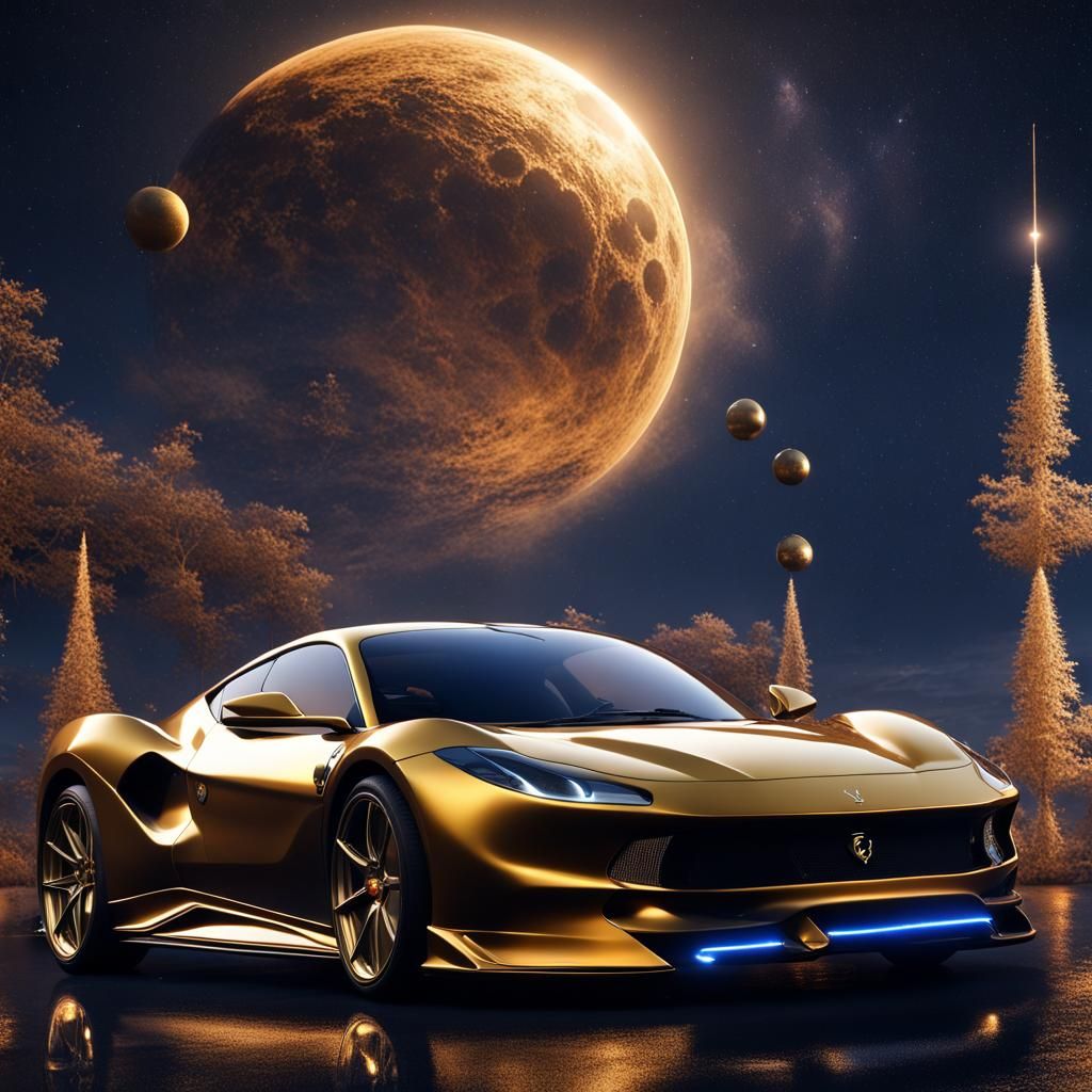 Christmas Ferrari SF-23 in Gold and Cobalt Blue