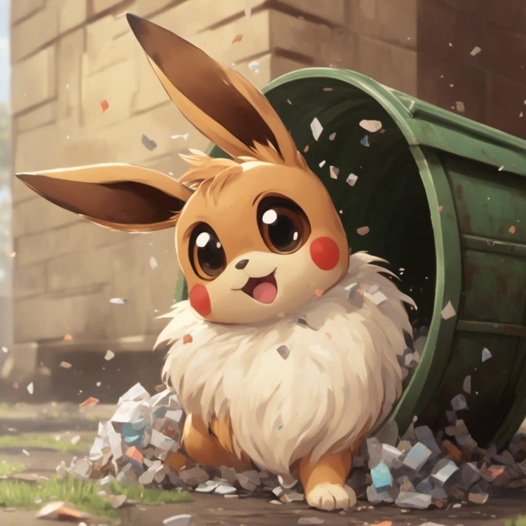 "Get out of the trash, Eevee!"