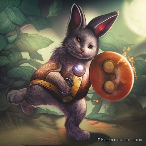 Crime-Fighting Anthropomorphic Bunny in Comic Book Art