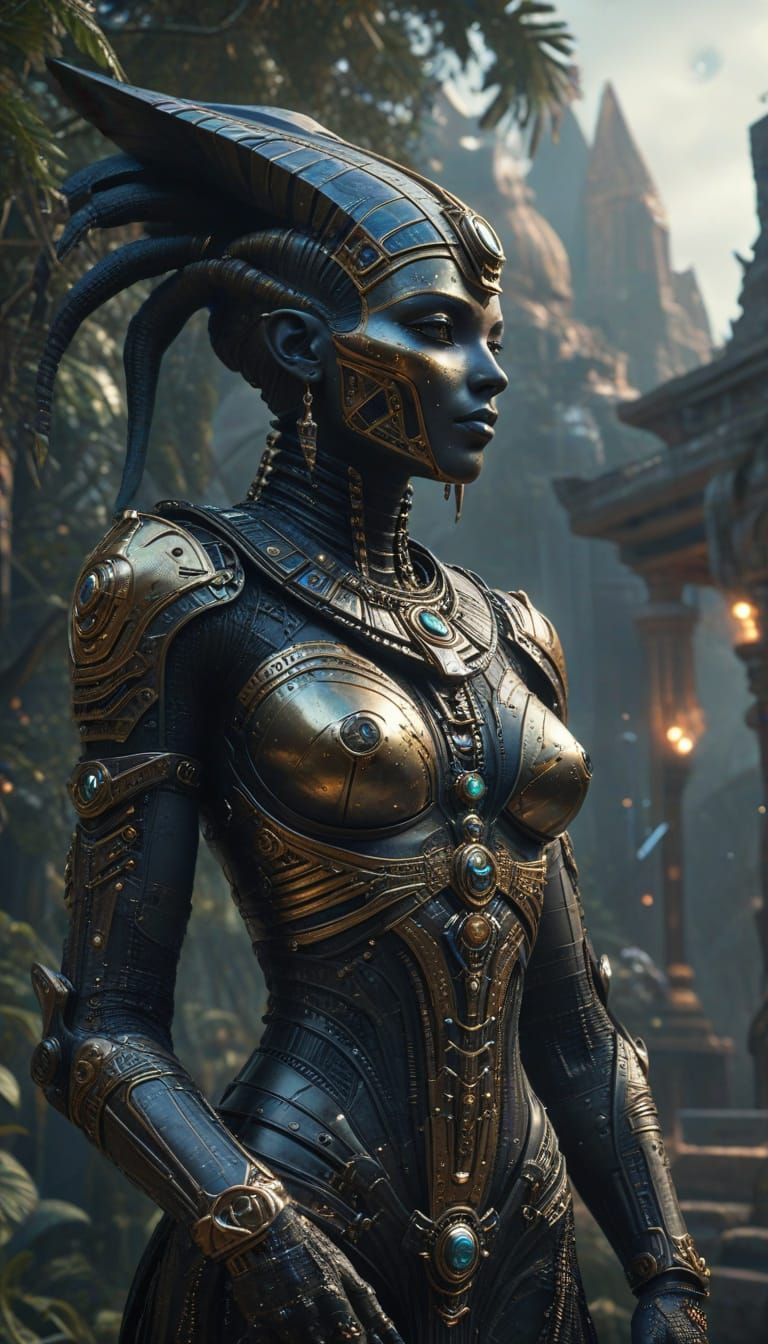 Personnages Egypte ancienne à têtes animales anthropomorphes style Enki Bilal - mâles et femelles - personnages tous dif...