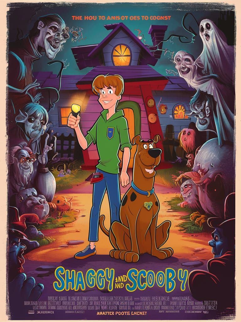 Shaggy and Scooby: A Vintage Halloween Adventure