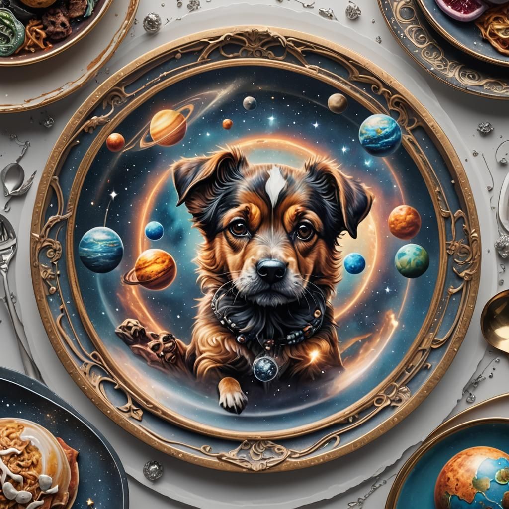 Dog Tattoo in Space: Digital Matte Painting