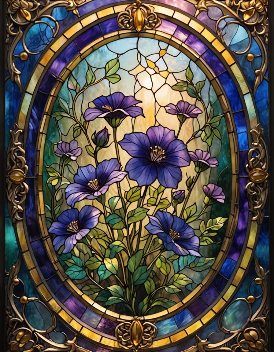 Enchanting Stained Glass Flower in Soft Light