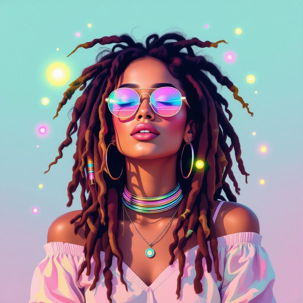 Ethereal Neon Bangles in Minimalist Painting