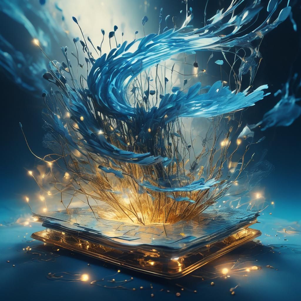 Surreal Memory Fragment in Electric Blue Hues