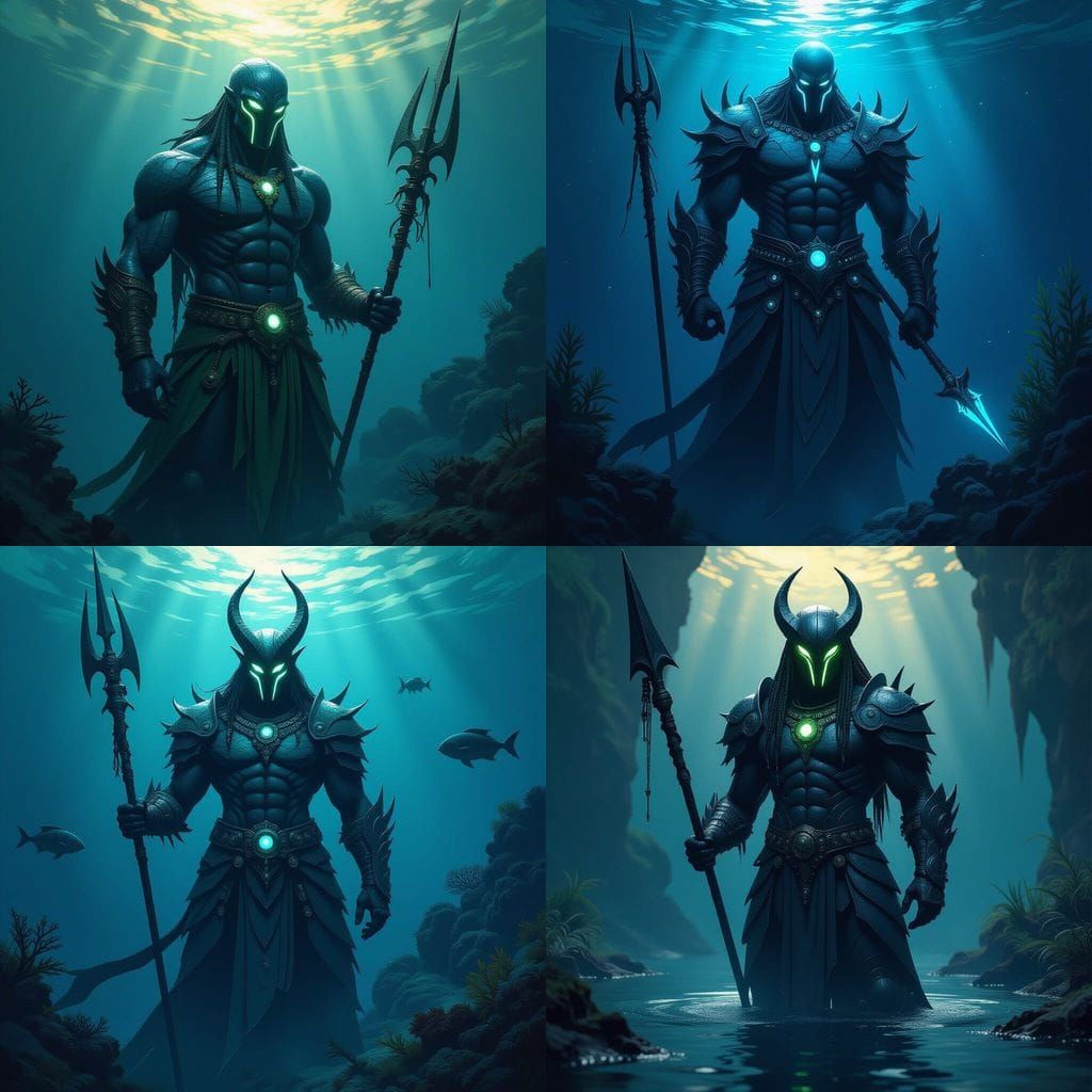 Deep Sea Creature with Bioluminescent Armor