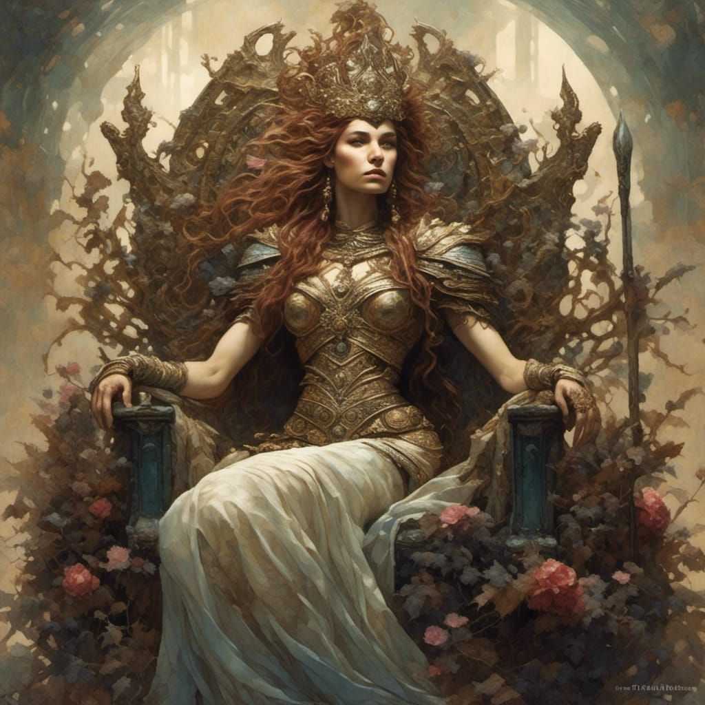 Neptunian Warrior Queen on Her Throne