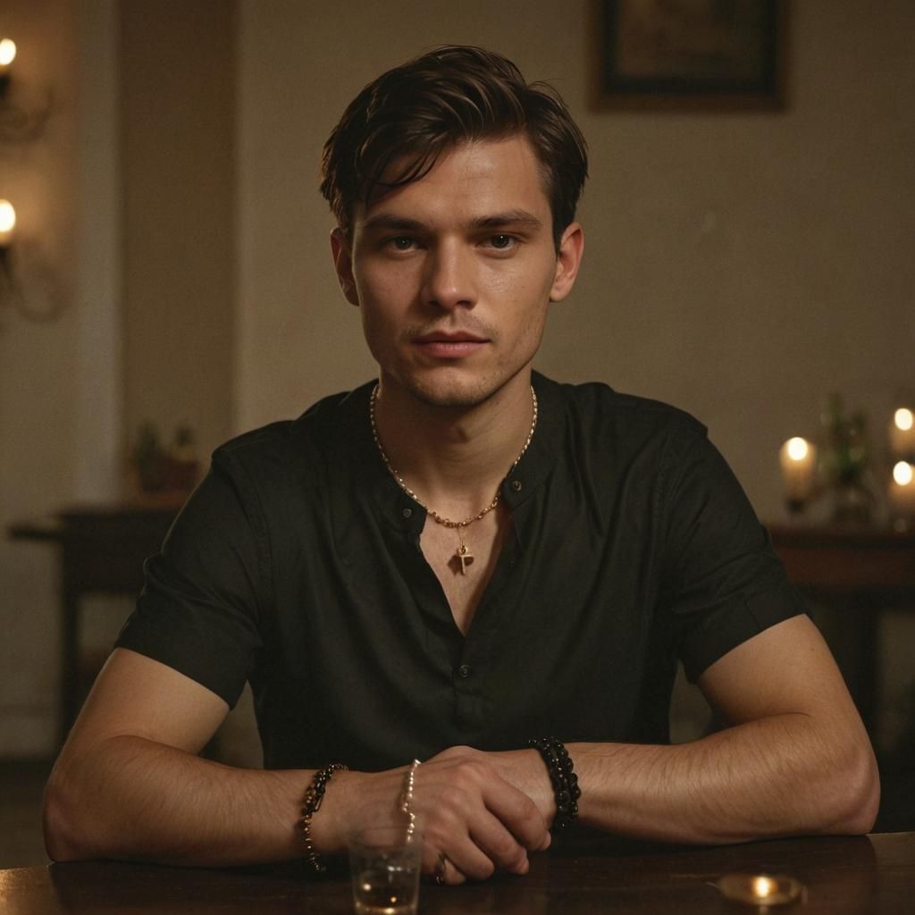 Stylish Man in Evening Light: Cinematic Film Still