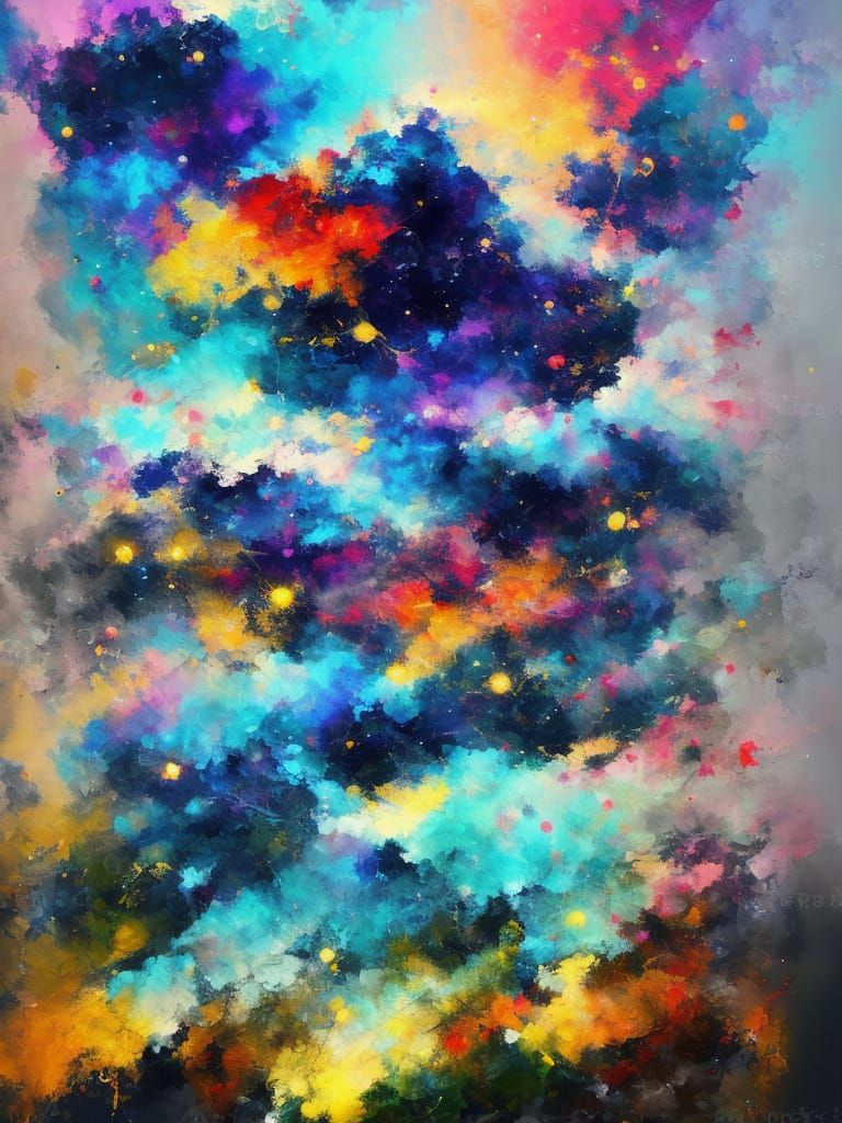 AI Painter's Self-Portrait in Splash Art Style