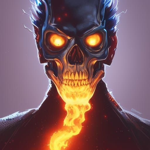 Ghost Rider Portrait in Hyperdetailed Digital Art Style