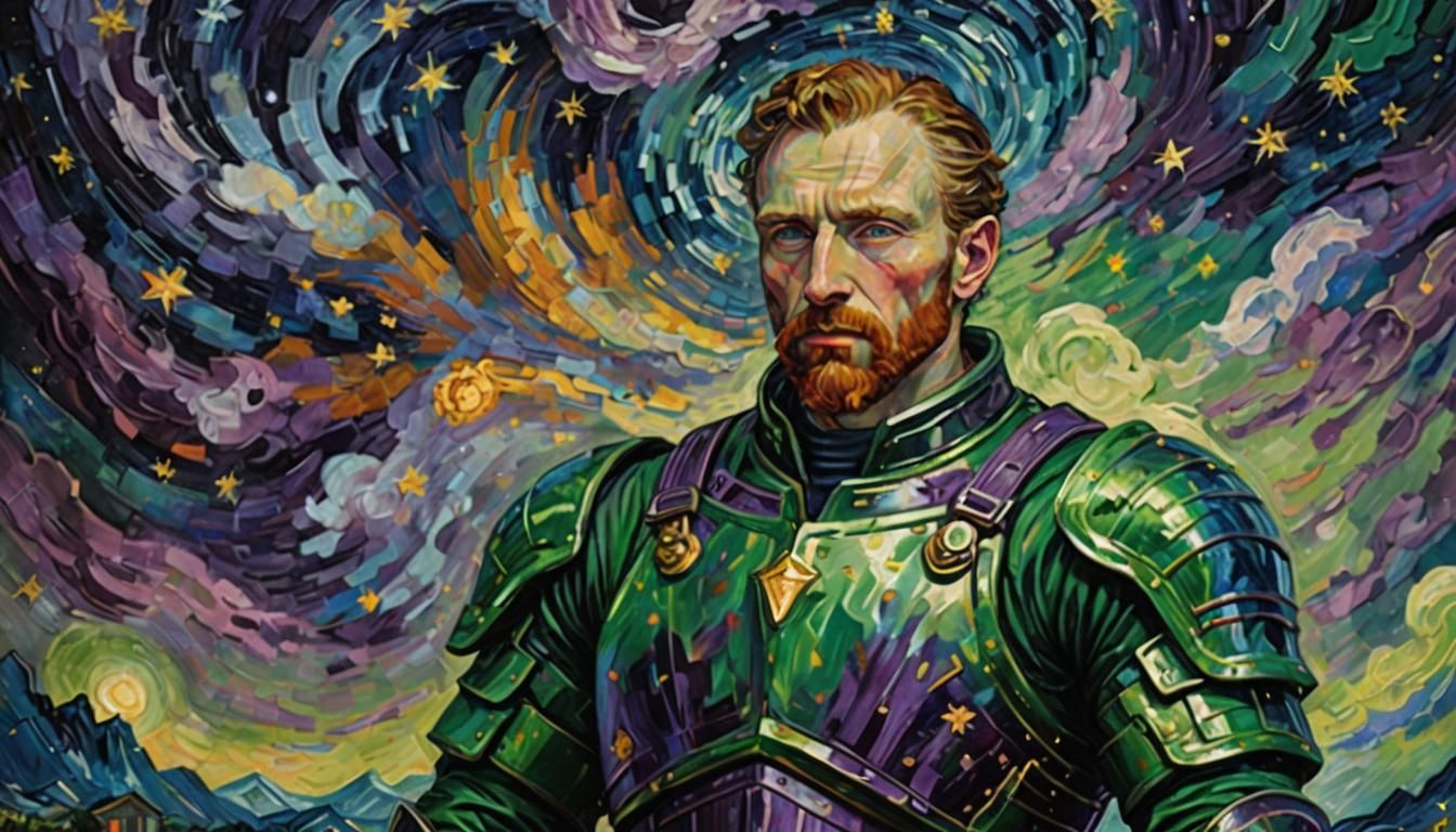 Lex Luthor in Starry Night, Impressionist Style