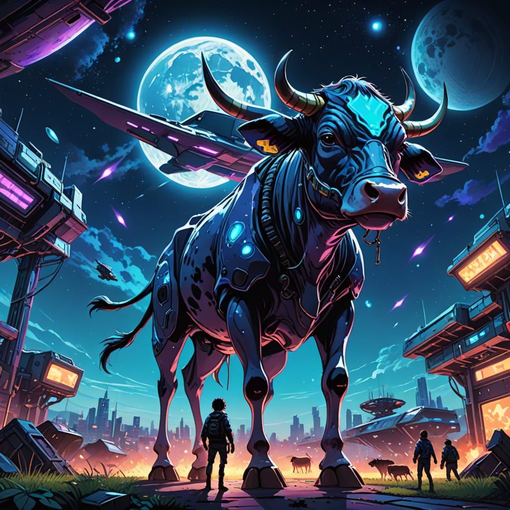 Cosmic Kidnapping in Vibrant Cel-Shaded Style