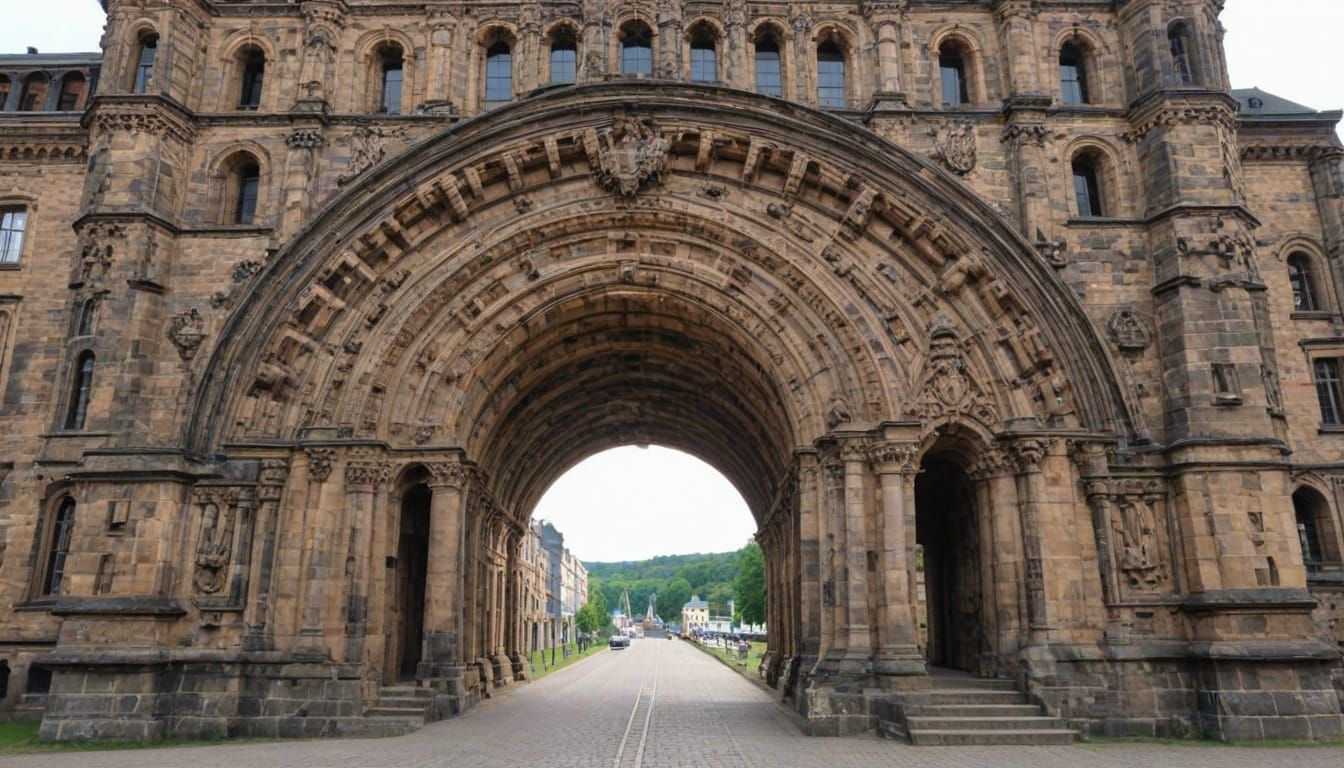 Ancient Roman Gatehouse in Trier, Germany
