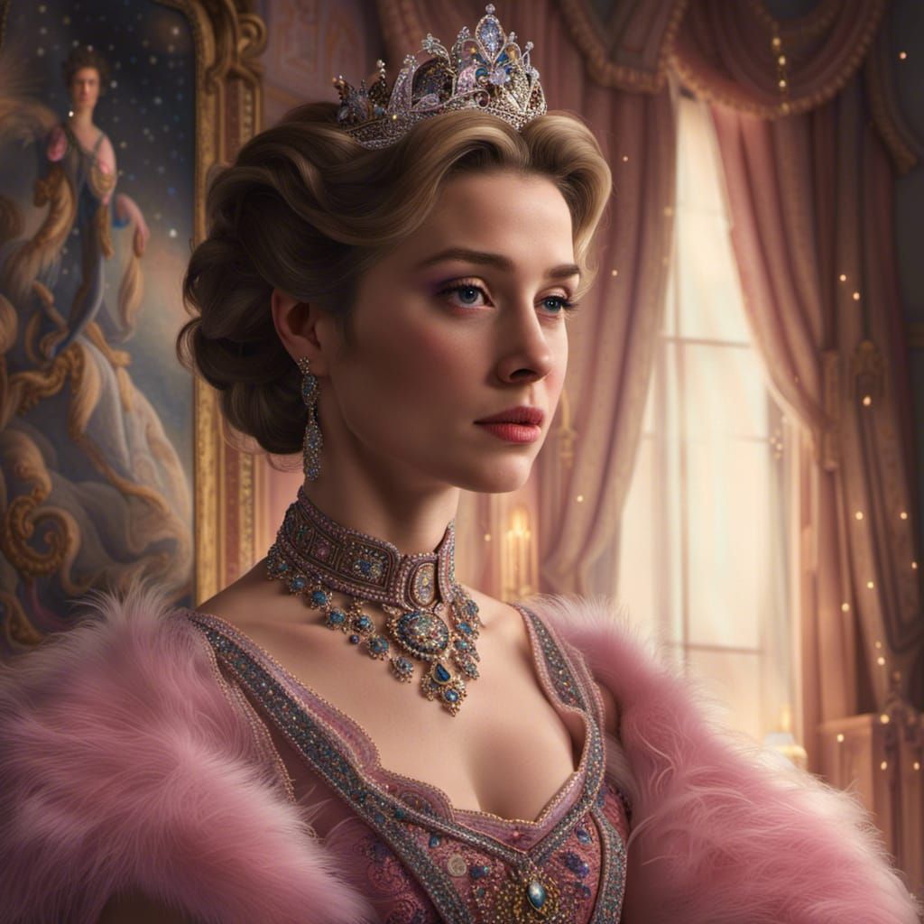 Royal Princess with Starry Night Painting