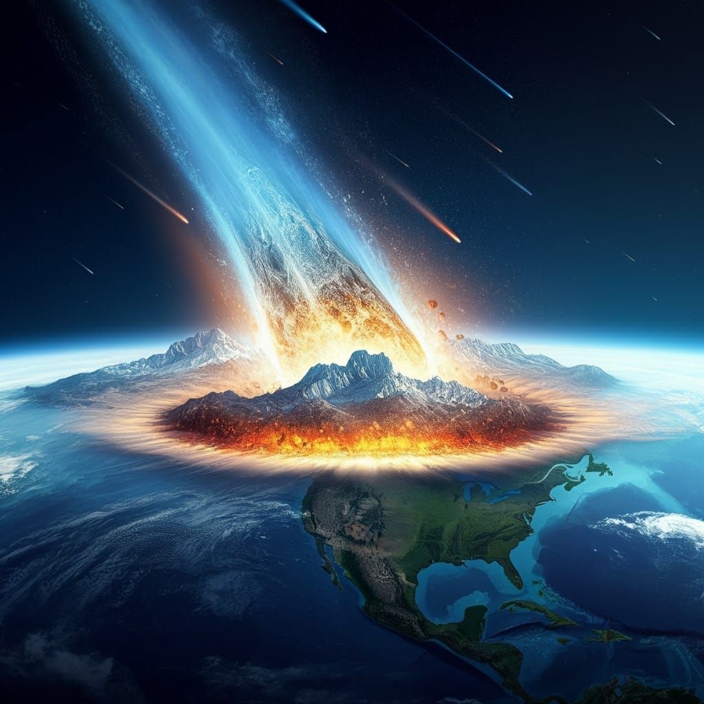 Water Comet Transforms Earth: A Digital Rendering