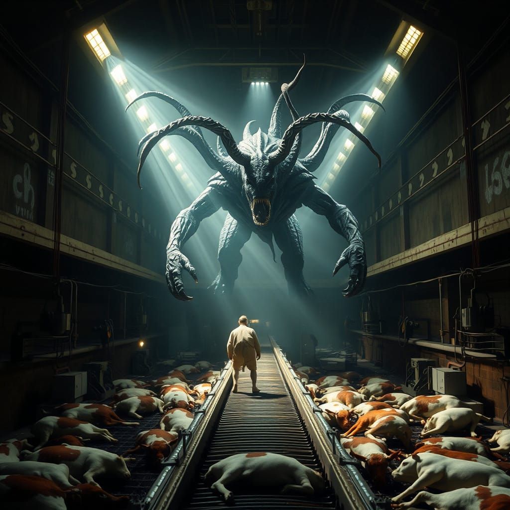 The butcher's nightmare - when he realized what he had done to the animals over the years and the punishment fell on him...