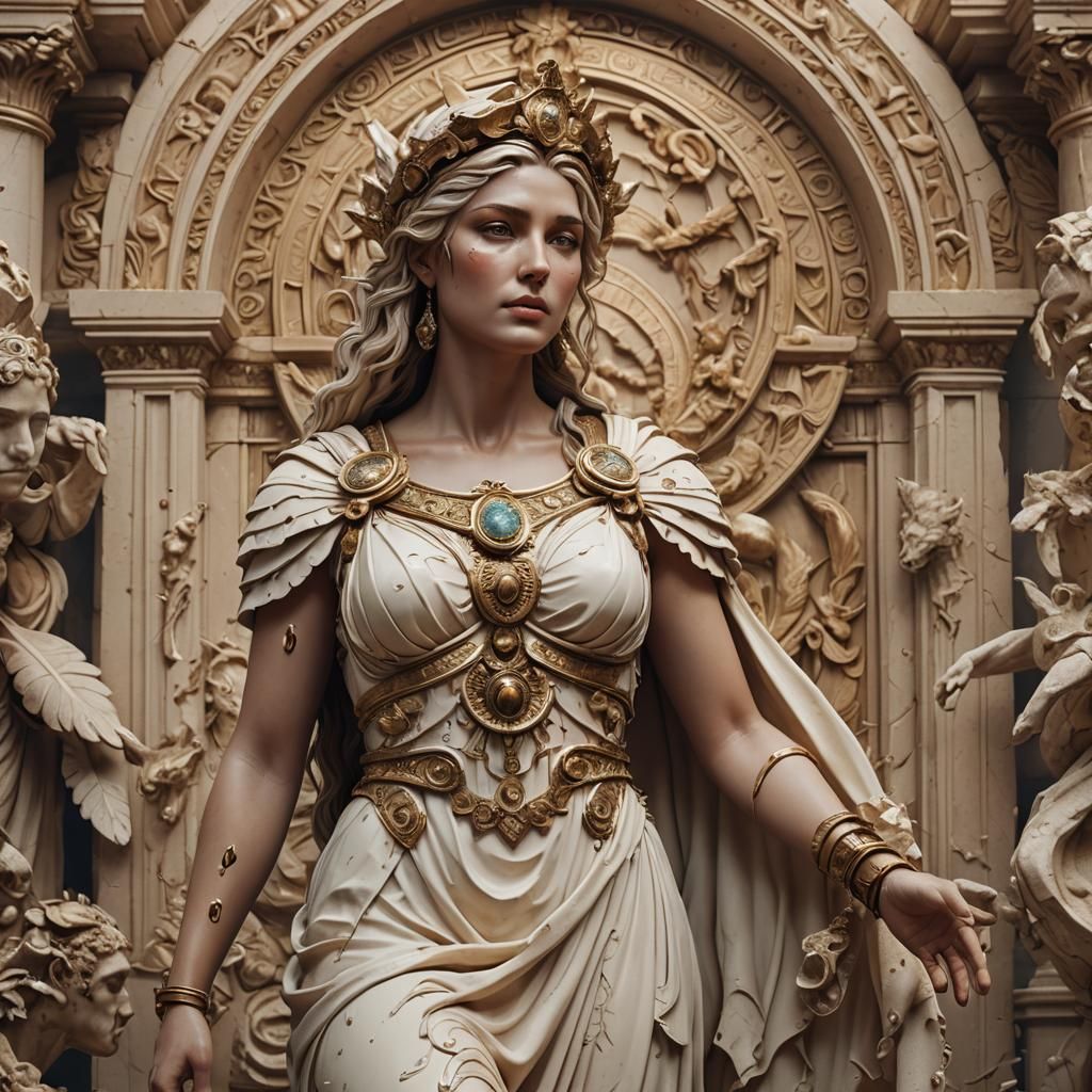 Fantastical Roman Goddess in Detailed Matte Painting