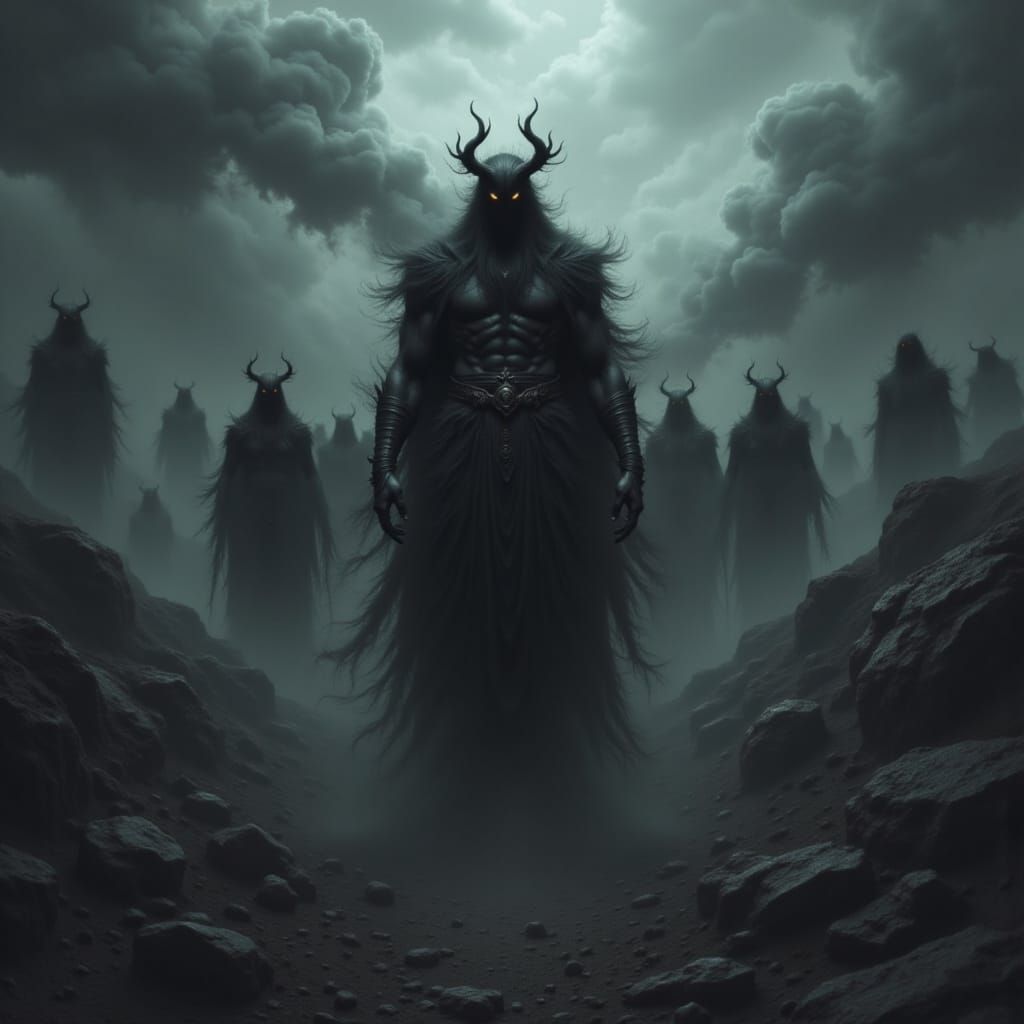 Hades, God of the Underworld in Dark Fantasy Style