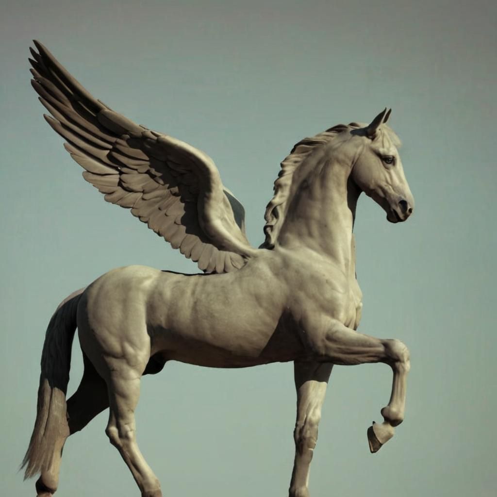 Pegasus in Flight: AI Generated Image