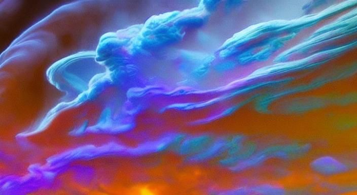 Milkshake Tornado Forms on Venus in Surreal Style