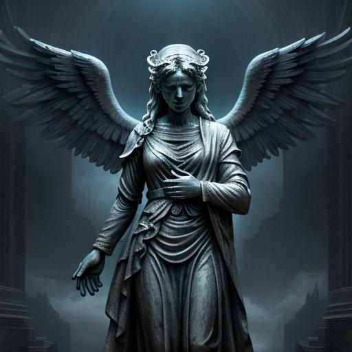 Weeping angel statue
