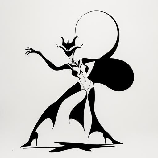 Minimalist Line Art: Elegant Vampire Silhouette