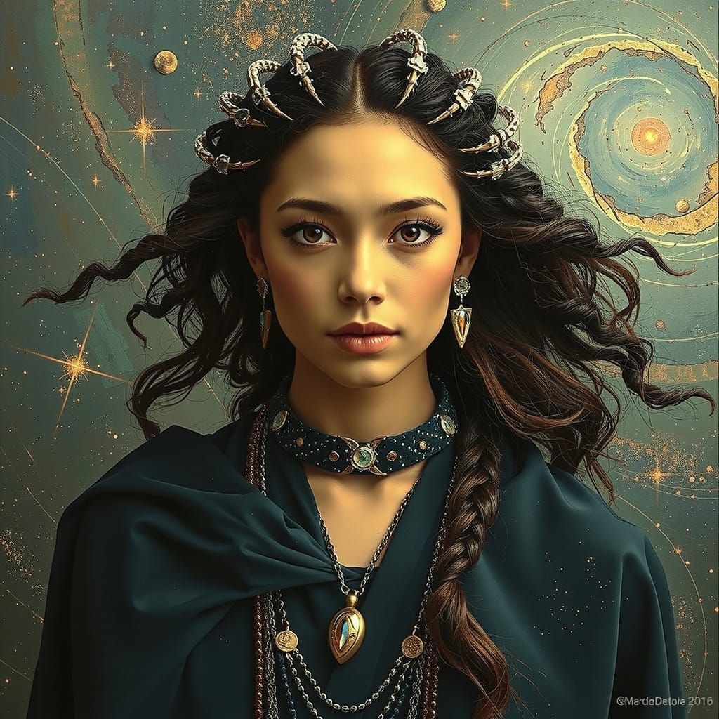 Cosmic Stardust Figure in Hyperrealistic Style