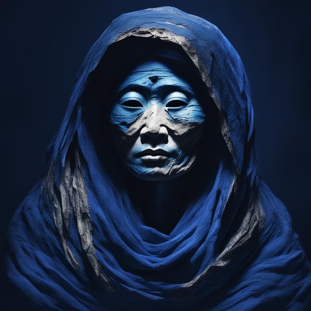 Creepy Portrait of an Asian Mummy Woman