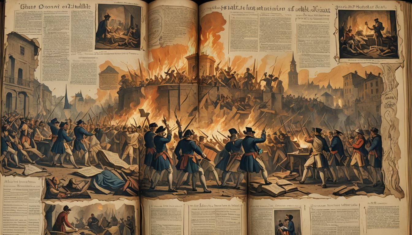 French Revolution Events in Surreal Fauvist Infographic