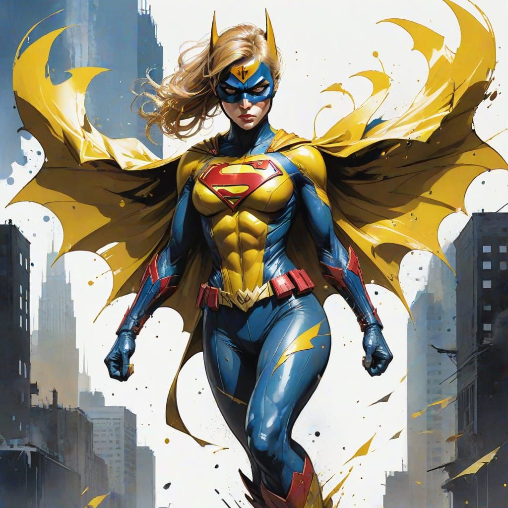 Ethereal Cyberpunk Supergirl: A Captivating Digital Masterpi...