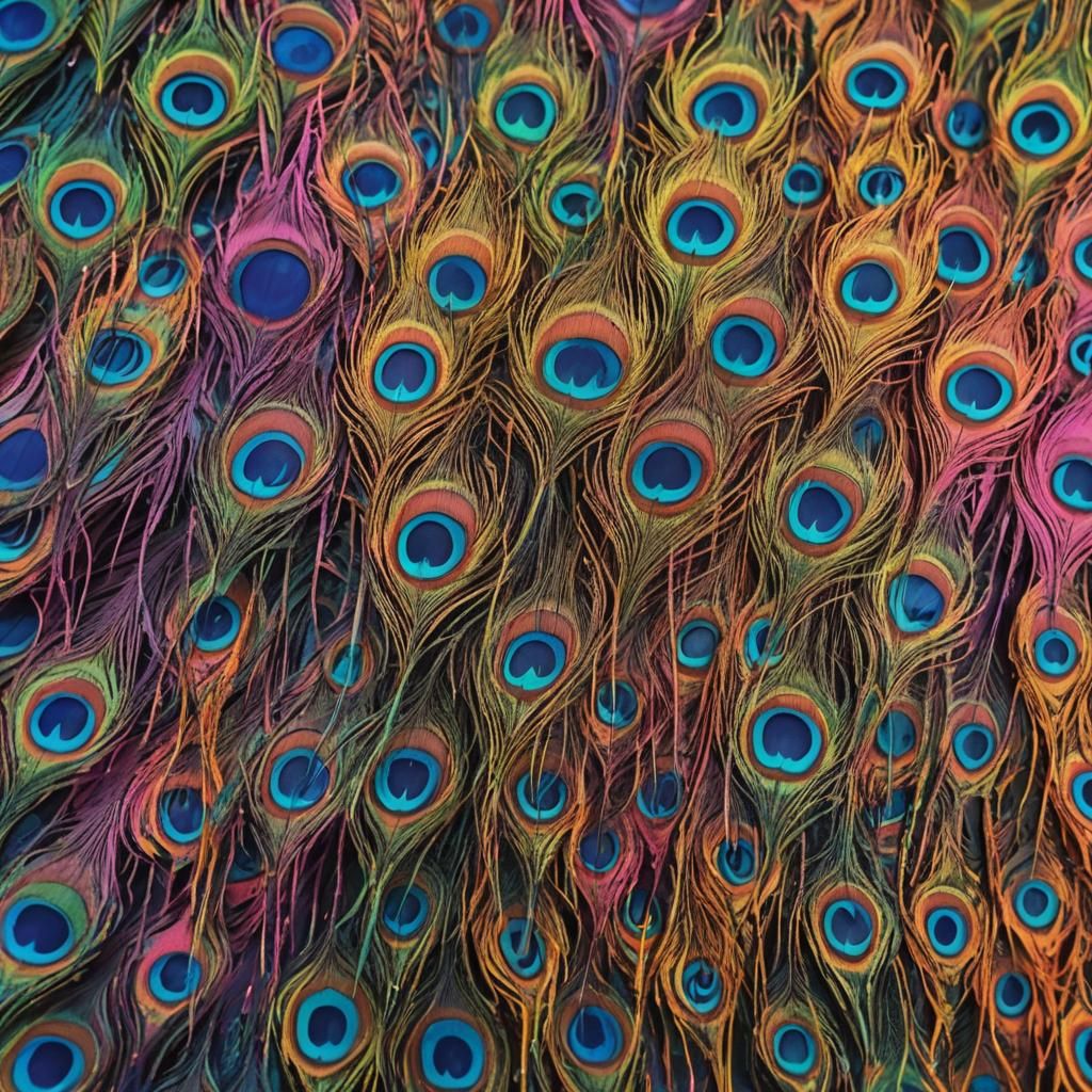 Vibrant Graffiti Peacock Feather Street Art