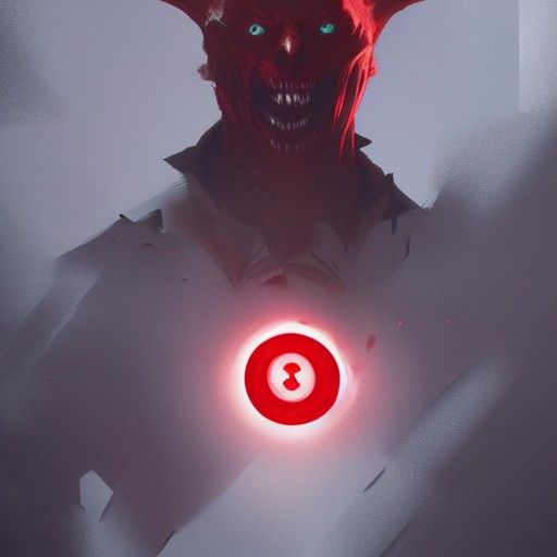 Sinister Red Button Warning in Dark Fantasy Style