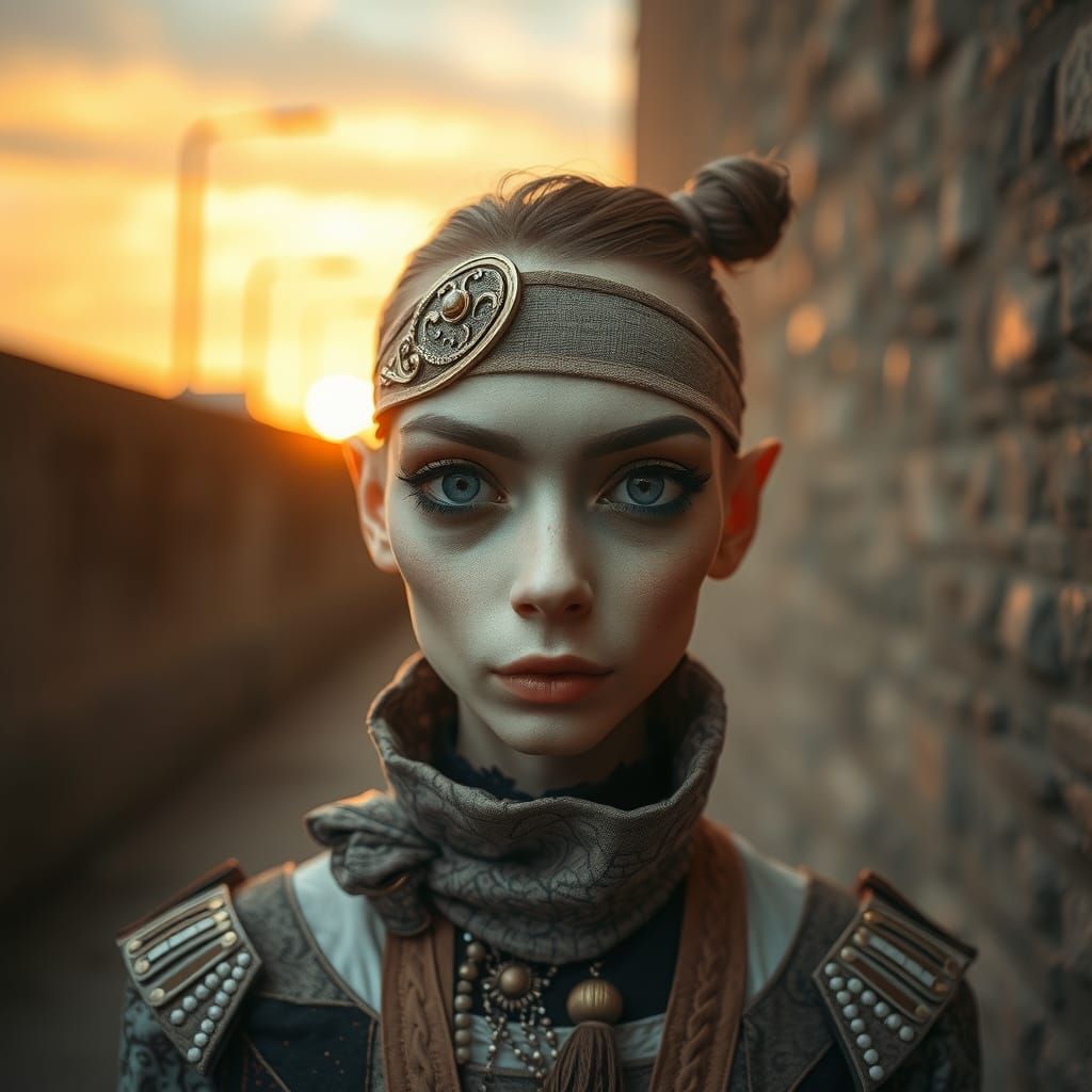 Surreal Fashion Portrait with Intricate Eye Patch