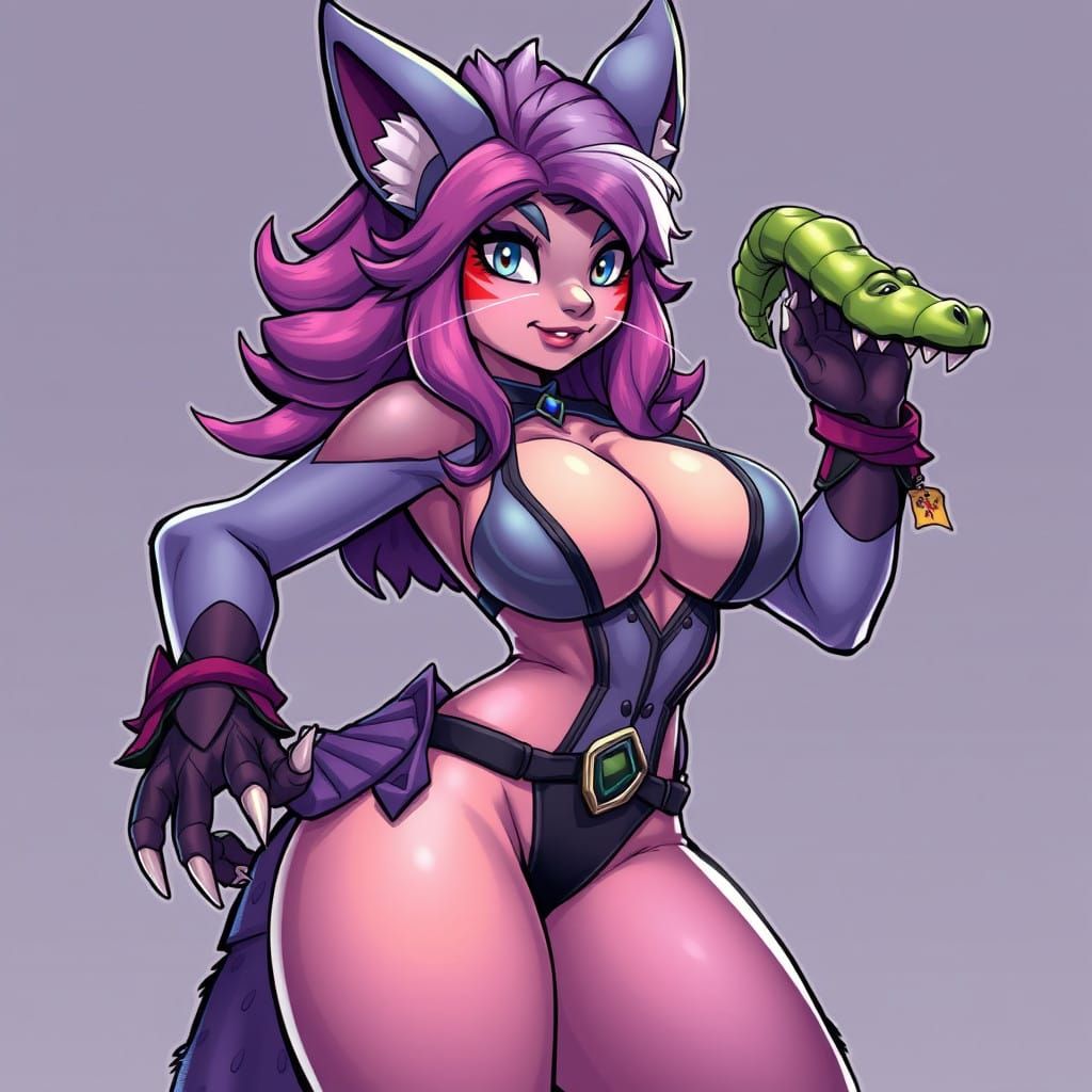 Fierce Furry Feline Crocodile Pokémon with Seductive Goodra....