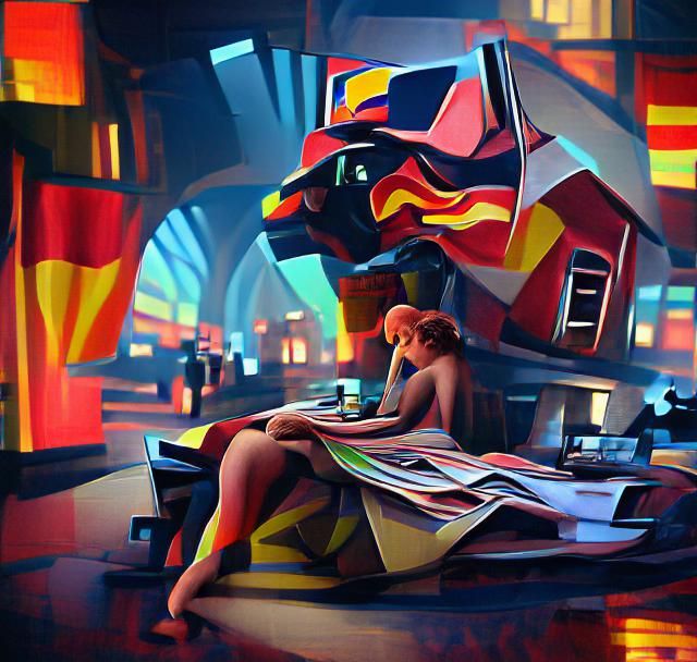 Cyberpunk Cubism: A Synthwave Steampunk Wonderland