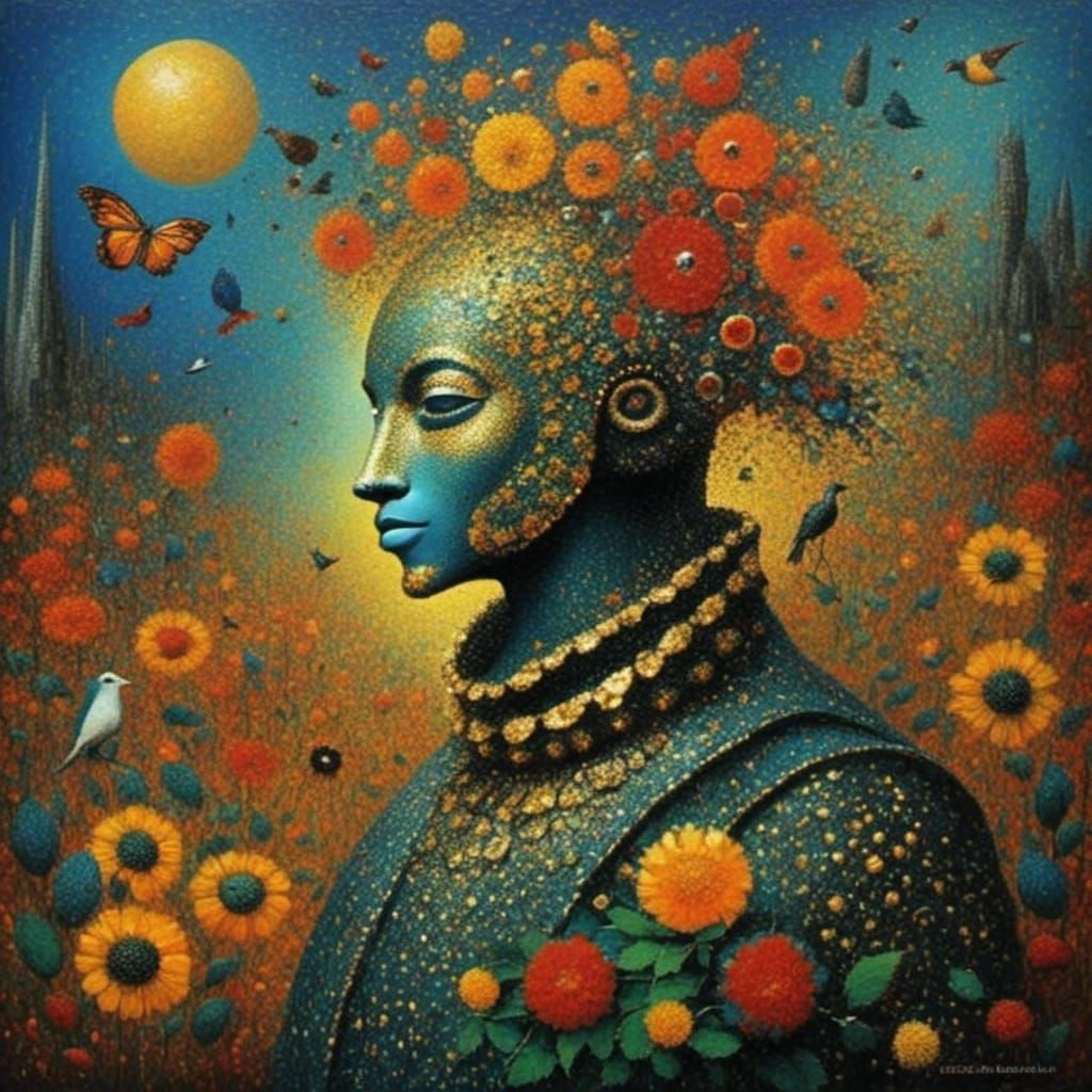 Surreal Portrait in the Style of Odilon Redon