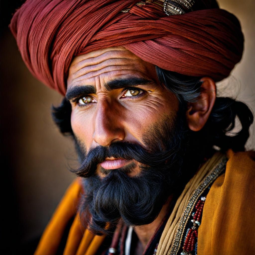 Portrait of a Proud Pashtun Tribe Member