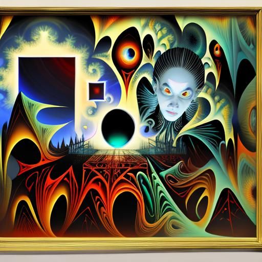 Eerie Fractal Vector Illustration in Spectral Style