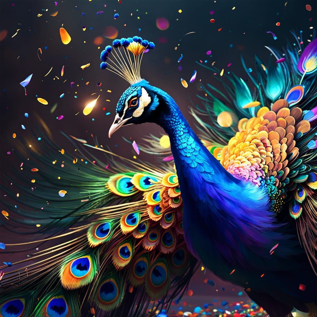 Confetti Peacock Tail Explosion on Artstation