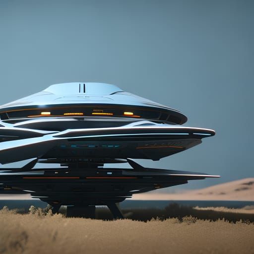 Futuristic UFO with Intricate Sci-Fi Details