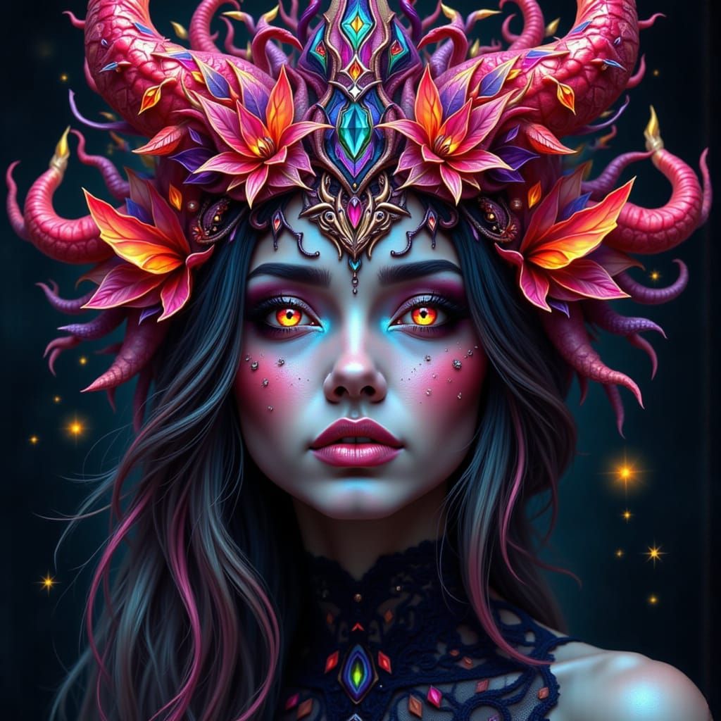 Woman Transforms into Coral-Cloud Creature in Photo-Surreali...