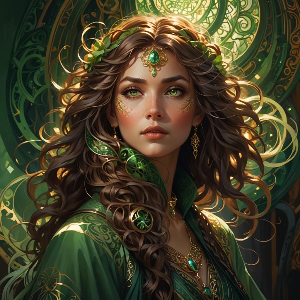Enigmatic Woman Portrait in Fantasy Art Style