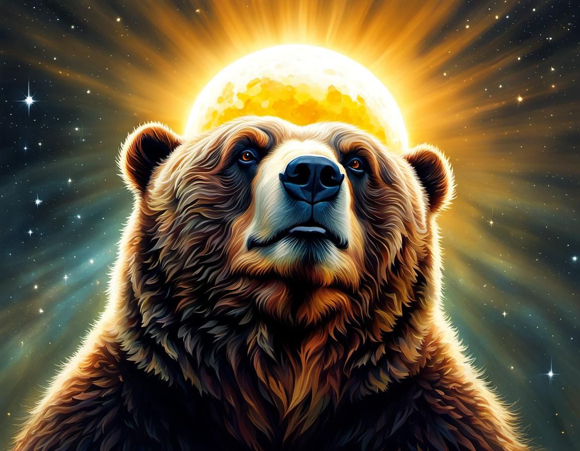 Demonic Cyborg Bear in Volcanic Hyperspace