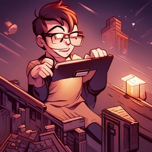 Boy With Glasses in Comic Book Art Style