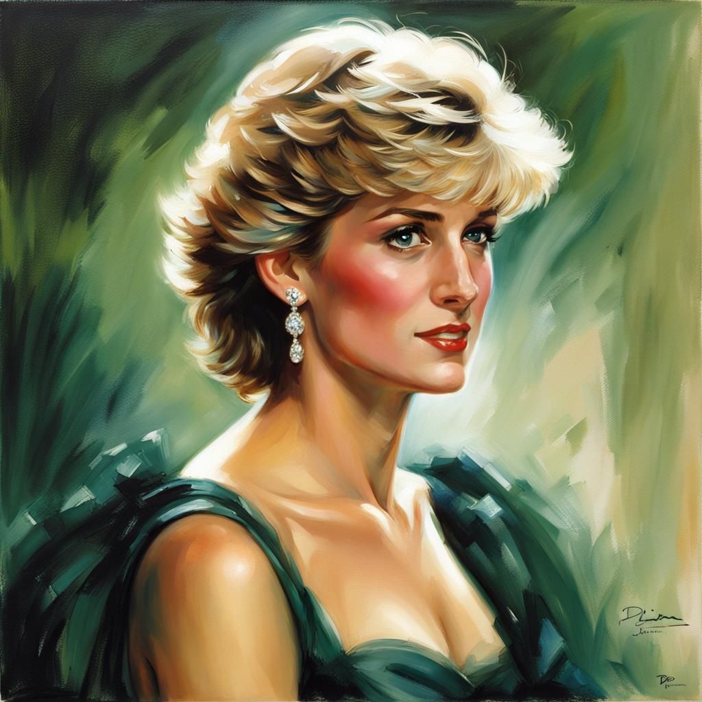 Elegant Portrait in the Style of Pino Daeni