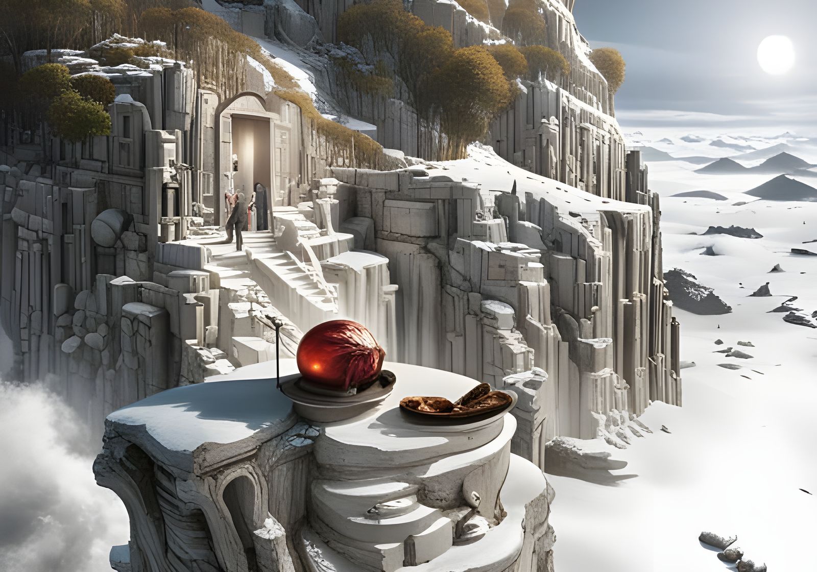 Futuristic Alien Feast: Hyperrealistic and Intricate